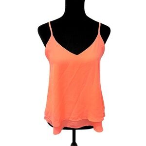 Y2K Shinestar Bright Coral Cami Tank Top Spring Neon Dinner Club Goingout 90s
